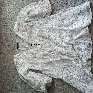 Francesca's boho black and white polka dot babydoll dress